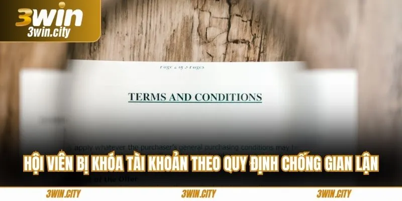 Hội viên bị khóa tài khoản theo quy định chống gian lận